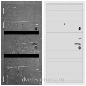 Взломостойкие входные двери 1.5, Дверь входная Армада Престиж Белая шагрень МДФ 16 мм Торос графит / МДФ 16 мм ФЛ Дуб кантри белый горизонт
